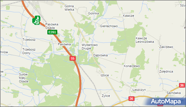 mapa Dąbrówka gmina Rawicz, Dąbrówka gmina Rawicz na mapie Targeo