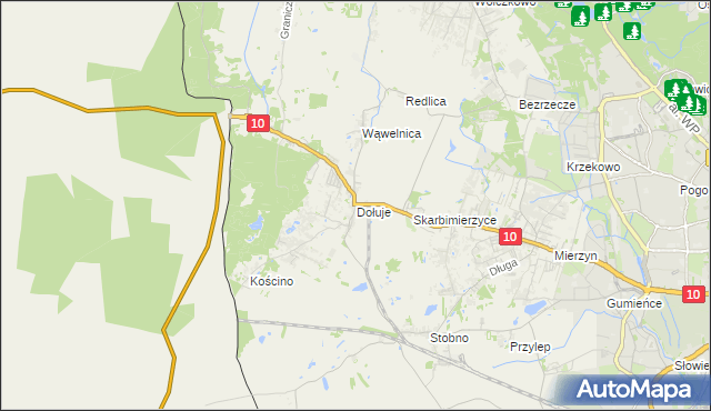 mapa Dołuje, Dołuje na mapie Targeo