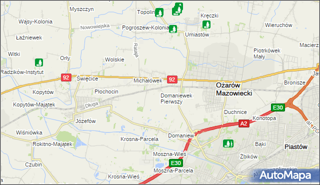 mapa Domaniewek Pierwszy, Domaniewek Pierwszy na mapie Targeo