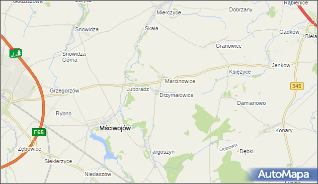 mapa Drzymałowice, Drzymałowice na mapie Targeo