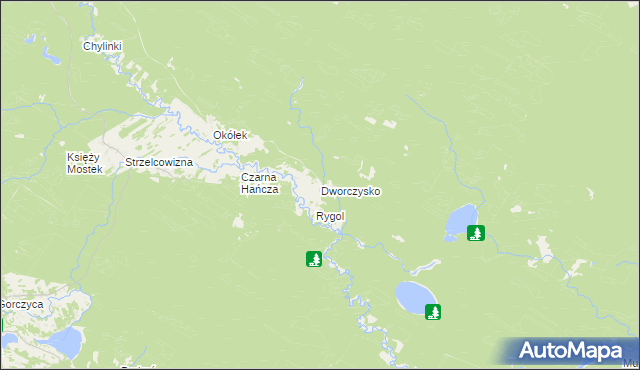 mapa Dworczysko gmina Giby, Dworczysko gmina Giby na mapie Targeo