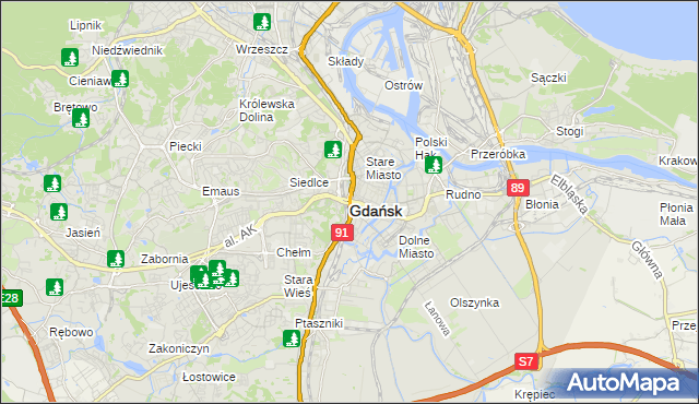 mapa Gdańska, Gdańsk na mapie Targeo