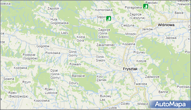 mapa Glinik Średni, Glinik Średni na mapie Targeo