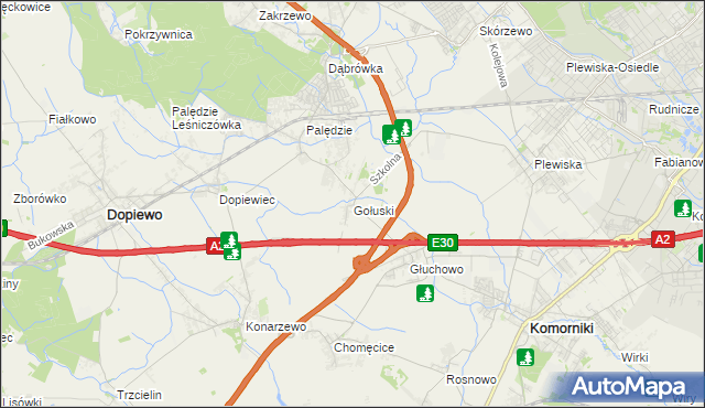 mapa Gołuski, Gołuski na mapie Targeo