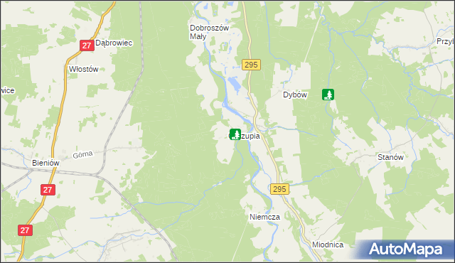 mapa Gorzupia gmina Żagań, Gorzupia gmina Żagań na mapie Targeo
