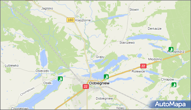 mapa Grąsy, Grąsy na mapie Targeo
