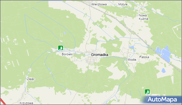 mapa Gromadka, Gromadka na mapie Targeo