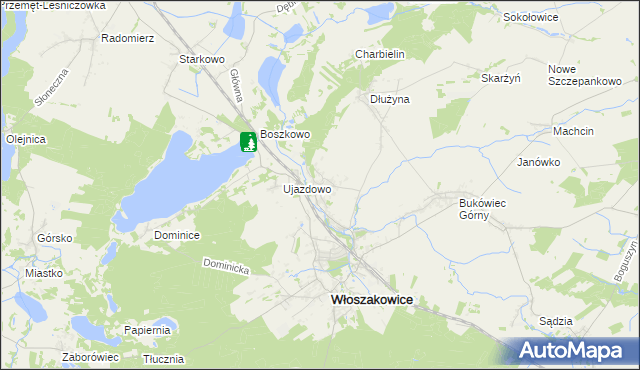 mapa Grotniki gmina Włoszakowice, Grotniki gmina Włoszakowice na mapie Targeo