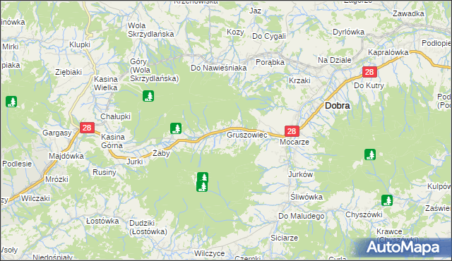 mapa Gruszowiec, Gruszowiec na mapie Targeo