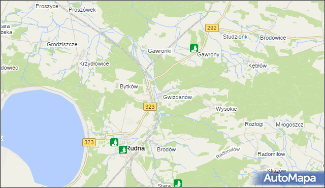 mapa Gwizdanów, Gwizdanów na mapie Targeo