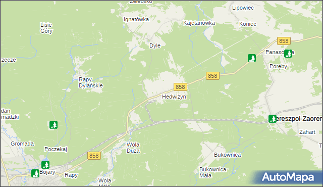 mapa Hedwiżyn, Hedwiżyn na mapie Targeo