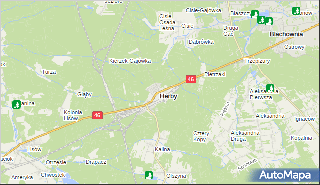 mapa Herby, Herby na mapie Targeo