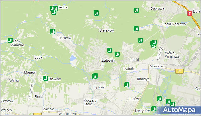 mapa Izabelin C, Izabelin C na mapie Targeo