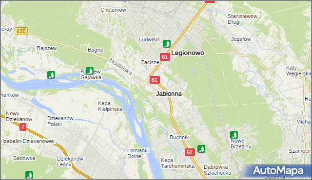 mapa Jabłonna powiat legionowski, Jabłonna powiat legionowski na mapie Targeo