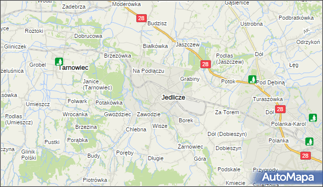 mapa Jedlicze, Jedlicze na mapie Targeo