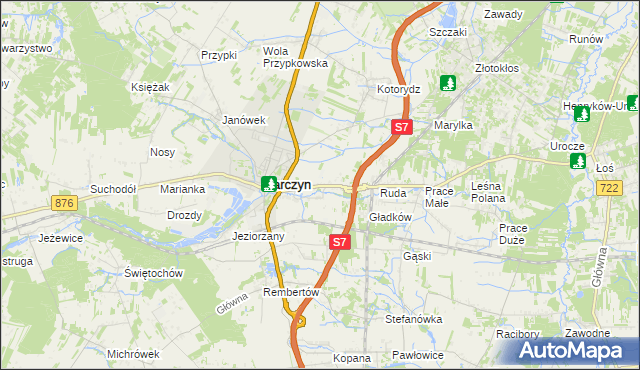 mapa Józefowice gmina Tarczyn, Józefowice gmina Tarczyn na mapie Targeo