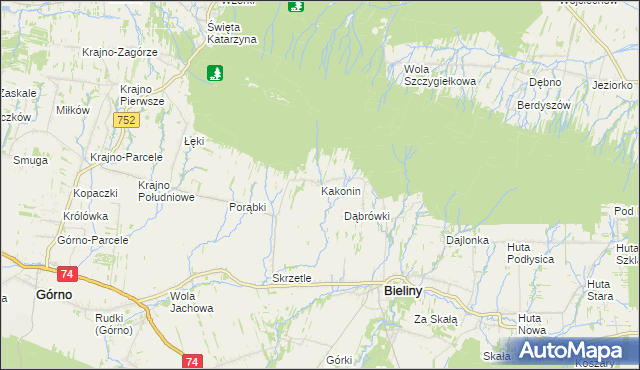 mapa Kakonin, Kakonin na mapie Targeo
