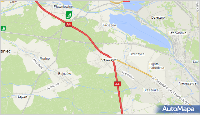 mapa Kleszczów gmina Rudziniec, Kleszczów gmina Rudziniec na mapie Targeo