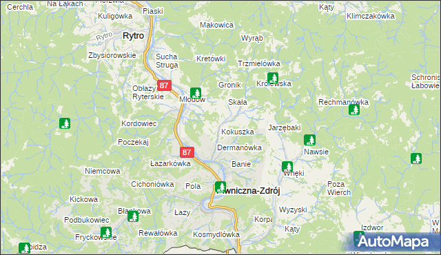 mapa Kokuszka, Kokuszka na mapie Targeo