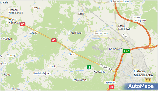 mapa Komorowo-Kolonia, Komorowo-Kolonia na mapie Targeo