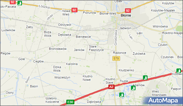 mapa Konstantów gmina Błonie, Konstantów gmina Błonie na mapie Targeo