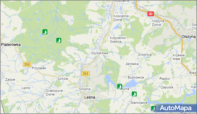 mapa Kościelniki Górne, Kościelniki Górne na mapie Targeo