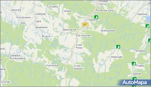 mapa Królik Polski, Królik Polski na mapie Targeo