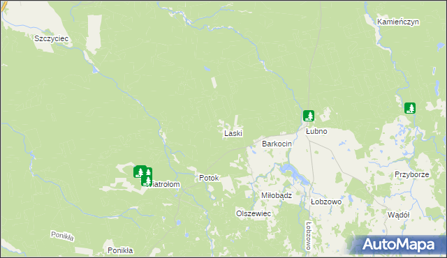 mapa Laski gmina Kołczygłowy, Laski gmina Kołczygłowy na mapie Targeo