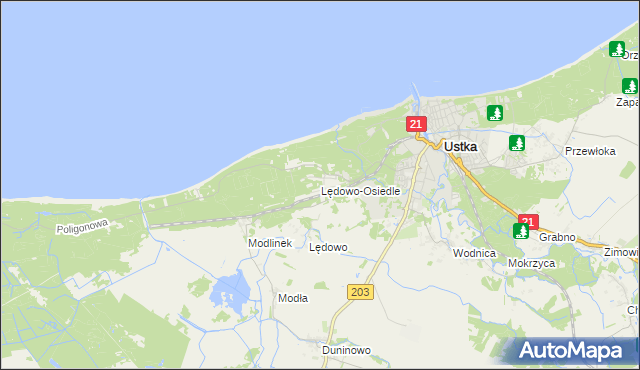 mapa Lędowo-Osiedle, Lędowo-Osiedle na mapie Targeo