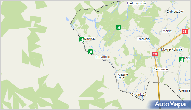mapa Lenarcice, Lenarcice na mapie Targeo