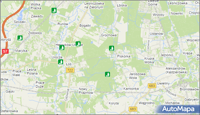 mapa Łoś Gajówka, Łoś Gajówka na mapie Targeo