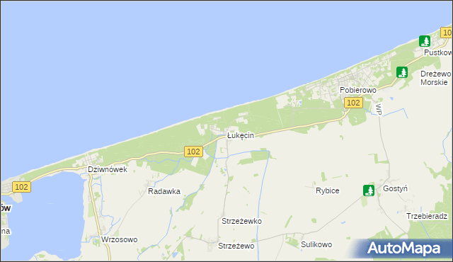 mapa Łukęcin, Łukęcin na mapie Targeo