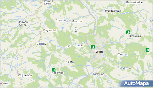 mapa Łupki gmina Wleń, Łupki gmina Wleń na mapie Targeo