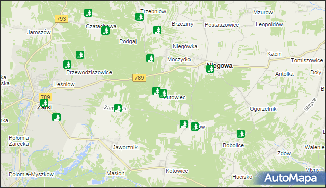 mapa Łutowiec, Łutowiec na mapie Targeo