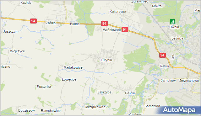 mapa Lutynia gmina Miękinia, Lutynia gmina Miękinia na mapie Targeo