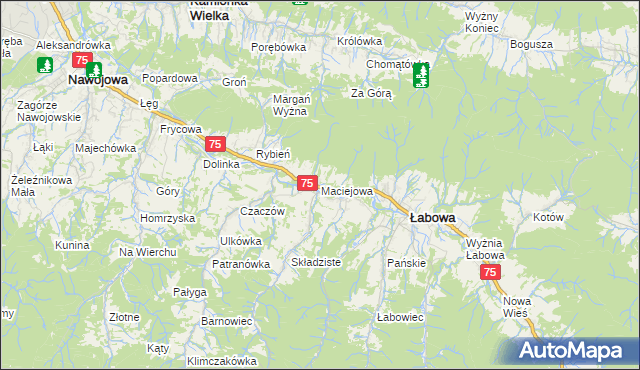 mapa Maciejowa, Maciejowa na mapie Targeo