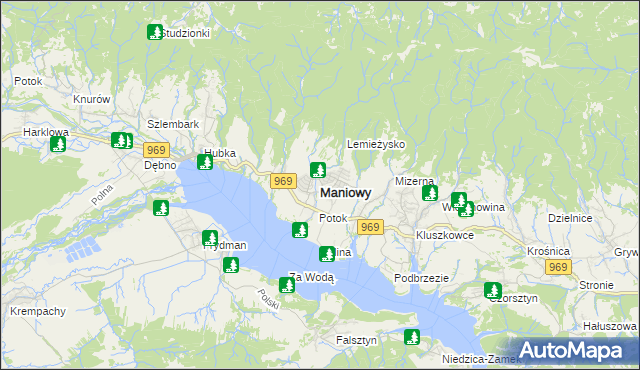 mapa Maniowy, Maniowy na mapie Targeo