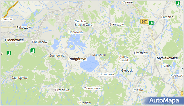 mapa Marczyce, Marczyce na mapie Targeo