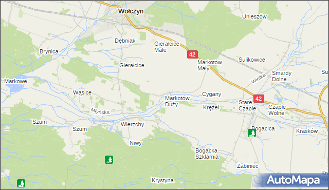 mapa Markotów Duży, Markotów Duży na mapie Targeo