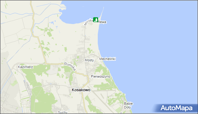 mapa Mechelinki, Mechelinki na mapie Targeo