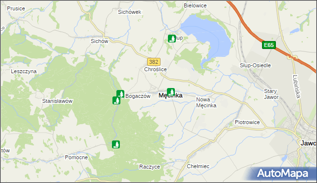 mapa Męcinka, Męcinka na mapie Targeo