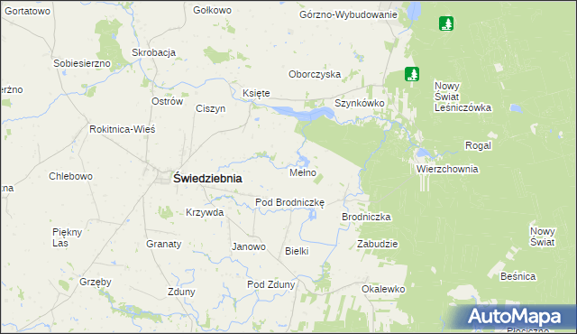 mapa Mełno gmina Świedziebnia, Mełno gmina Świedziebnia na mapie Targeo