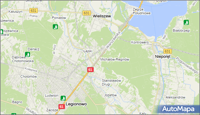 mapa Michałów-Reginów, Michałów-Reginów na mapie Targeo