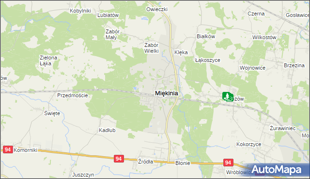 mapa Miękinia powiat średzki, Miękinia powiat średzki na mapie Targeo