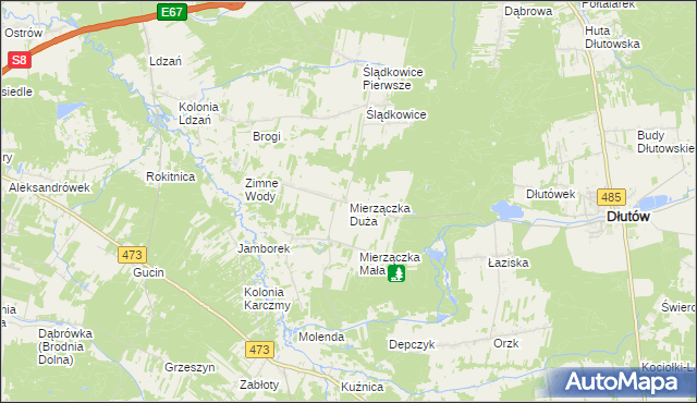 mapa Mierzączka Duża, Mierzączka Duża na mapie Targeo