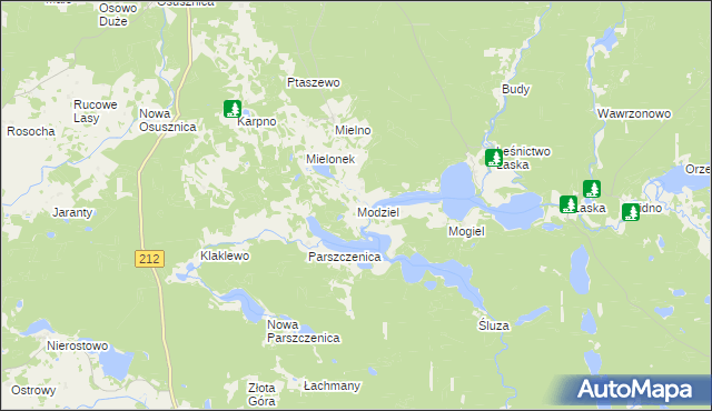 mapa Modziel, Modziel na mapie Targeo