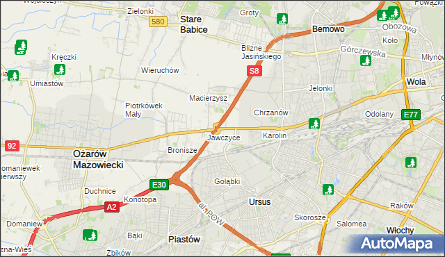 mapa Mory gmina Ożarów Mazowiecki, Mory gmina Ożarów Mazowiecki na mapie Targeo