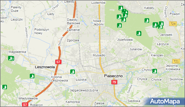 mapa Mysiadło, Mysiadło na mapie Targeo