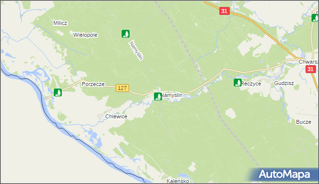 mapa Namyślin, Namyślin na mapie Targeo