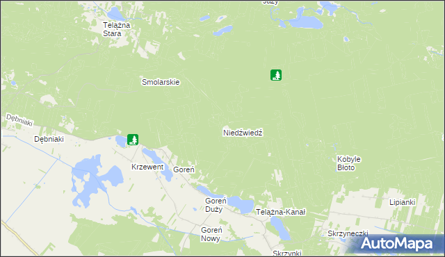 mapa Niedźwiedź gmina Baruchowo, Niedźwiedź gmina Baruchowo na mapie Targeo